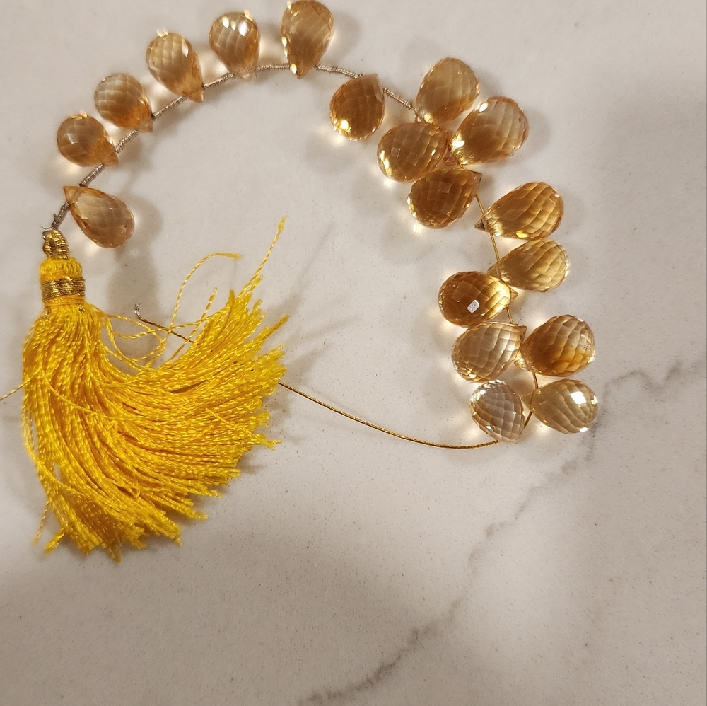 Citrine faceted crystal beads 4 inches